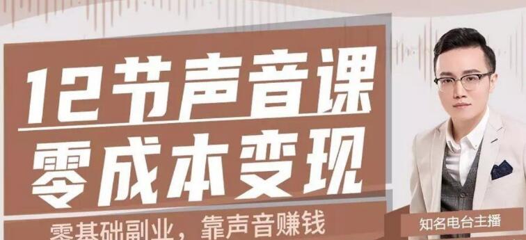 12节声音课,教你靠声音赚钱0成本变现-八爪鱼资源库