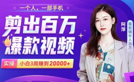 小白易上手的手机剪辑赚钱课，抓住短视频风口月赚2万+-八爪鱼资源库