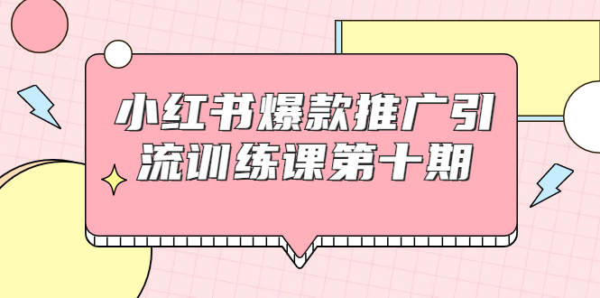 小红书爆款推广引流训练课第十期，手把手带你玩转小红书，轻松月入过万-八爪鱼资源库