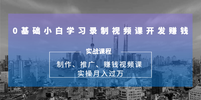 0基础小白学习录制视频课开发赚钱：制作、推广、赚钱视频课 实操月入过万-八爪鱼资源库