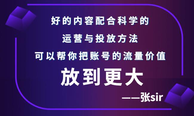 张sir账号流量增长课，告别海王流量，让你的流量更精准-八爪鱼资源库