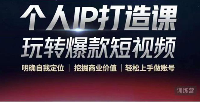 个人IP打造课-玩转爆款短视频，明确自我定位|挖掘商业价值|轻松上手做账号（无水印）-八爪鱼资源库