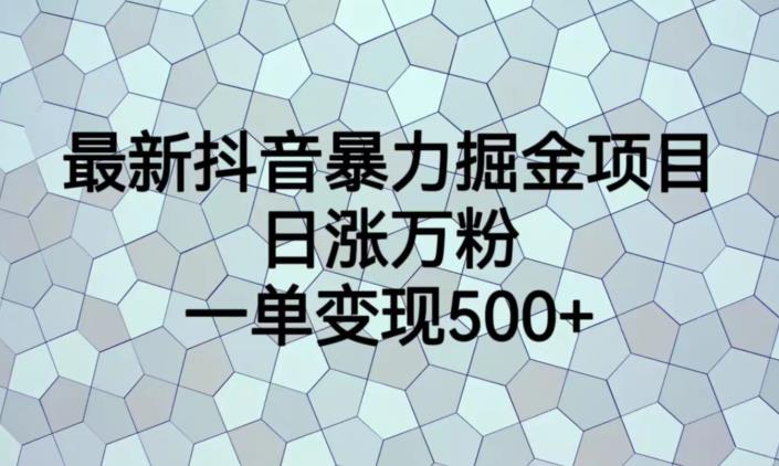 最新抖音暴力掘金项目，日涨万粉，一单变现500+【揭秘】-八爪鱼资源库