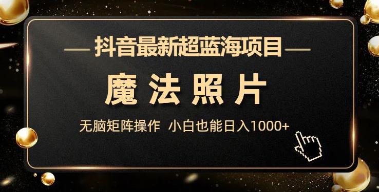 抖音最新超蓝海项目,魔法照片,无脑矩阵操作,小白也能日入1000+【揭秘】