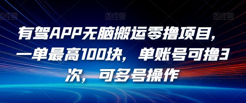 有驾APP无脑搬运零撸项目，一单最高100块，单账号可撸3次，可多号操作【揭秘】-八爪鱼资源库