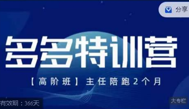 纪主任·多多特训营高阶班【9月13日更新】，拼多多最新玩法技巧落地实操-八爪鱼资源库