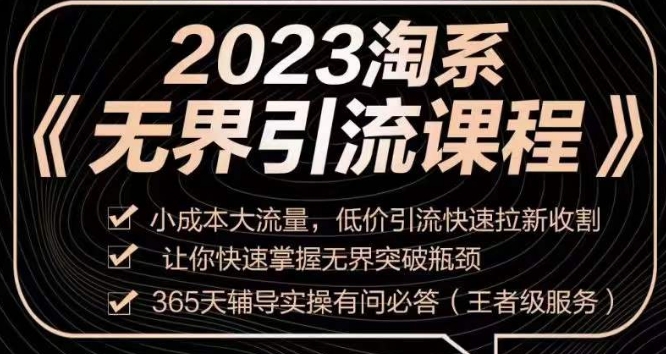 2023淘系无界引流实操课程，​小成本大流量，低价引流快速拉新收割，让你快速掌握无界突破瓶颈-八爪鱼资源库