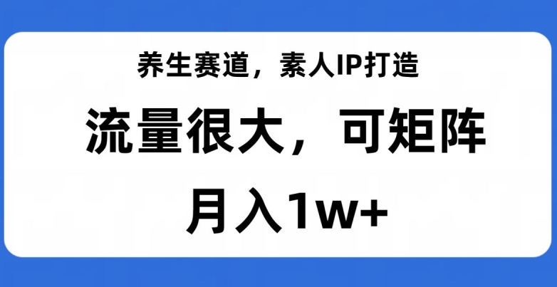 养生赛道,素人IP打造,流量很大,可矩阵,月入1w+【揭秘】