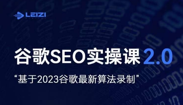 雷子·谷歌SEO 2.0实战课,独立站询盘自由必备,基于2023谷歌最新算法录制