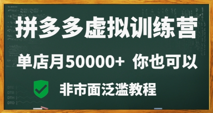 拼多多虚拟电商训练营月入30000+你也行,暴利稳定长久,副业首选