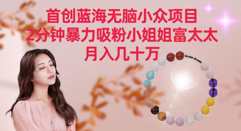 首创蓝海无脑小众项目，2分钟暴力吸粉小姐姐富太太，月入几十万【揭秘】-八爪鱼资源库