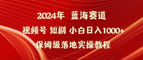 2024年视频号短剧新玩法小白日入1000+保姆级落地实操教程【揭秘】-八爪鱼资源库