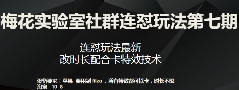梅花实验室社群连怼玩法第七期，连怼玩法最新，改时长配合卡特效技术-八爪鱼资源库
