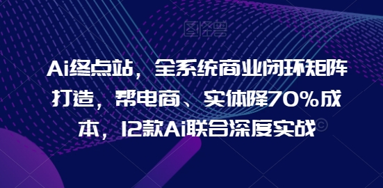Ai终点站,全系统商业闭环矩阵打造,帮电商、实体降70%成本,12款Ai联合深度实战