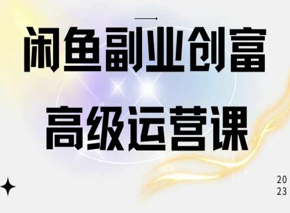 闲鱼电商运营高级课程,一部手机学会闲鱼开店赚钱