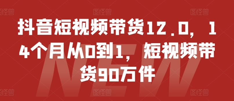 抖音短视频带货12.0，14个月从0到1，短视频带货90万件-八爪鱼资源库