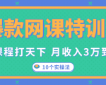 爆款网课特训营,一套课程打天下,网课变现的10个实操法,月收入3万到10万-八爪鱼资源库