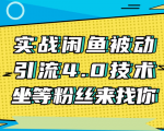 实战闲鱼被动引流4.0技术,坐等粉丝来找你,实操演示日加200+精准粉-八爪鱼资源库