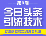 今日头条引流技术第9期,打造爆款稳定引流 百万阅读玩法,收入每月轻松过万-八爪鱼资源库