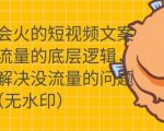 只说话就会火的短视频文案课,从根本上解决没流量的问题-八爪鱼资源库