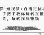 于洋·短视频+直播定位培训,手把手教你玩转直播卖货,玩转视频赚钱-八爪鱼资源库