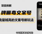 2023抖音快手毒文案新玩法,牌匾文案号,起号快易变现-八爪鱼资源库