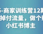 小红书-商家训练营12期：让商家丢掉付流量，做个赚钱的小红书博主-八爪鱼资源库
