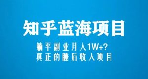 知乎蓝海玩法,躺平副业月入1W+,真正的睡后收入项目(6节视频课)-八爪鱼资源库