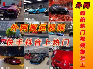 外面收费398元外网超跑豪车汽车视频搬运至快手抖音上热门项目，只需一步手机就可以操作-八爪鱼资源库