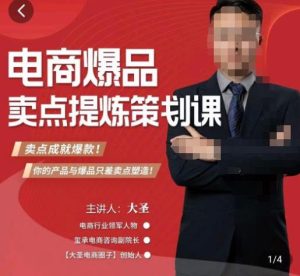 大圣·电商标品爆款卖点策划课，标品卖点成就爆款，可落地卖点提炼课-八爪鱼资源库