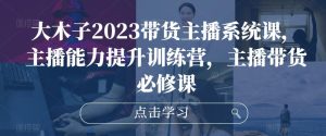 大木子2023带货主播系统课,主播能力提升训练营,主播带货必修课-八爪鱼资源库