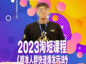 文涛·2023淘短精准人群快速爆发玩法,快速高效自创视频及全店运营思维-八爪鱼资源库