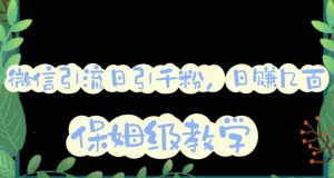 微信互推圈半自动引流方案,矩阵操作日引千人思路【详细视频教程】-八爪鱼资源库