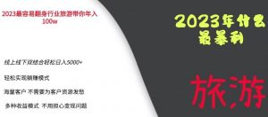 2023年最暴力项目，旅游业带你年入100万，线上线下双结合轻松日入5000+【揭秘】-八爪鱼资源库