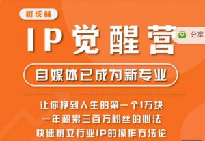树成林·IP觉醒营，快速树立行业IP的操作方法论，让你赚到人生的第一个1万块（更新）-八爪鱼资源库
