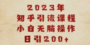 2023知乎引流课程,小白无脑操作日引200+【揭秘】-八爪鱼资源库