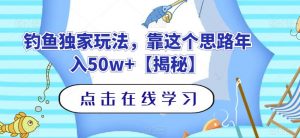钓鱼独家玩法，靠这个思路年入50w+【揭秘】-八爪鱼资源库