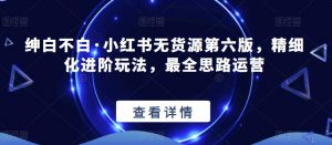 绅白不白·小红书无货源第六版，精细化进阶玩法，最全思路运营-八爪鱼资源库
