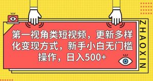 第一视角类短视频,更新多样化变现方式,新手小白无门槛操作,日入500+【揭秘】-八爪鱼资源库