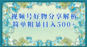 视频号好物分享解析，简单粗暴可以批量方大的项目【揭秘】-八爪鱼资源库