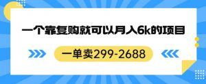 一单卖299-2688,一个靠复购就可以月入6k的暴利项目【揭秘】-八爪鱼资源库