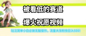 被看低的赛道爆火祝愿视频,玩法简单小白必做无脑操作,流量大涨粉快日入500-八爪鱼资源库