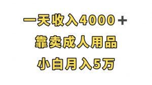一天收入4000+,靠卖成人用品,小白轻松月入5万【揭秘】-八爪鱼资源库