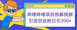 哔哩哔哩项目拆解引流创业粉日引300+小白可轻松上手【揭秘】-八爪鱼资源库