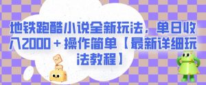 地铁跑酷小说全新玩法，单日收入2000＋操作简单【最新详细玩法教程】【揭秘】-八爪鱼资源库