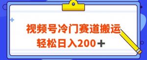 视频号最新冷门赛道搬运玩法，轻松日入200+【揭秘】-八爪鱼资源库