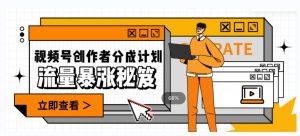 一条视频收益3000+，一条作品涨粉2000+，视频号流量爆炸·的秘籍-八爪鱼资源库