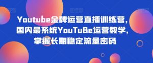 Youtube金牌运营直播训练营,国内最系统YouTuBe运营教学,掌握长期稳定流量密码-八爪鱼资源库