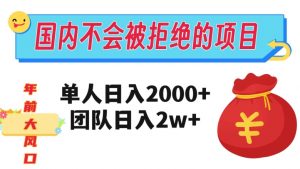 在国内不怕被拒绝的项目,单人日入2000,团队日入20000+【揭秘】-八爪鱼资源库