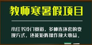 小红书冷门赛道,教师寒暑假项目,多种连环套的变现方式,还能矩阵操作放大收益【揭秘】-八爪鱼资源库